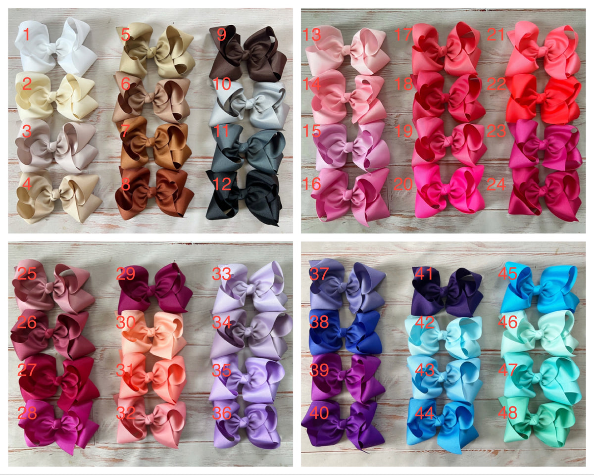 Hair Bow Bundle for Girls - Choose Your Colors - - Extra Large 6 inch